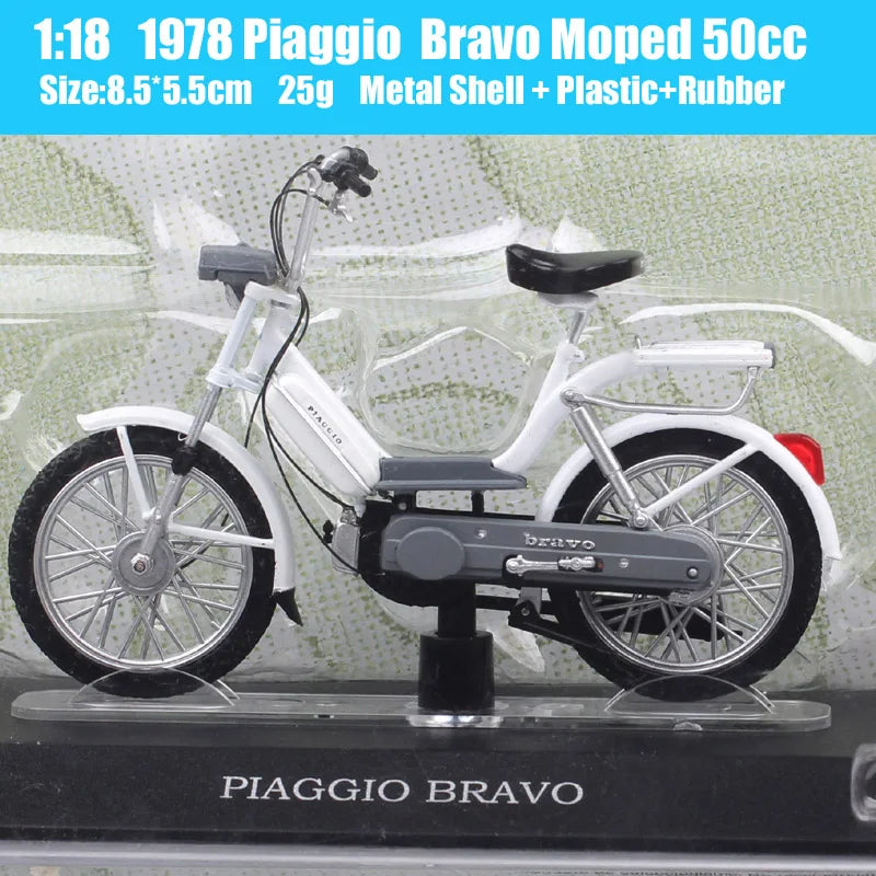 1/18 Scale Testi Militar Beta Boy Benelli Motorella Montesa Velosolex 2200 Malaguti Negrini Harvard Moped Model Bike Scooter Toy