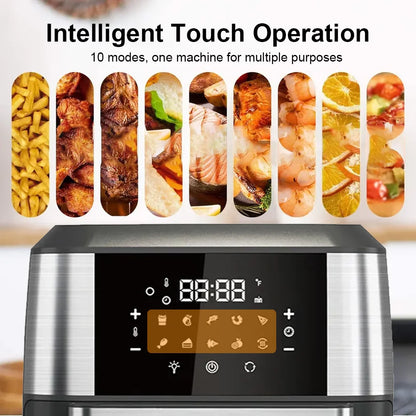 4/5/6/7/10/12L Electric Air Fryers Oil-free Automatic Household Kitchen 360°Baking Convection Oven Deep Fryer without Oil