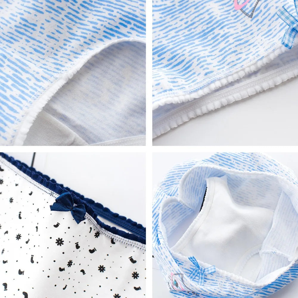 5Pcs Cotton Underwear Women's Panties Plus Size Briefs Girls Calcinha Sexy Lingerie Ladies Panty Print Cartoon Female Underpant