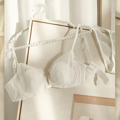 Soft Steel Ring Sexy French Ultra-thin Lace Bra Pure Desire Underwear Panty Suit Women Bras for Women