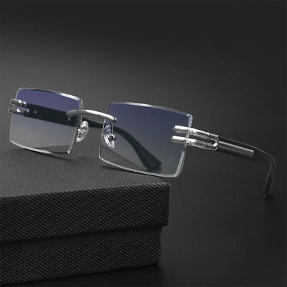 2025 New Retro Rimless Sunglasses For Men Luxury Punk Frameless