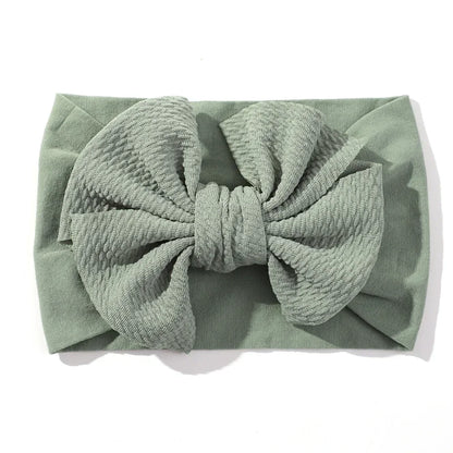 1Pcs Baby Elastic Headband Lovely Big Bows Wide Head Band Soft Newborns Solid Color Headscarf Hairband Babe Hair Accessories