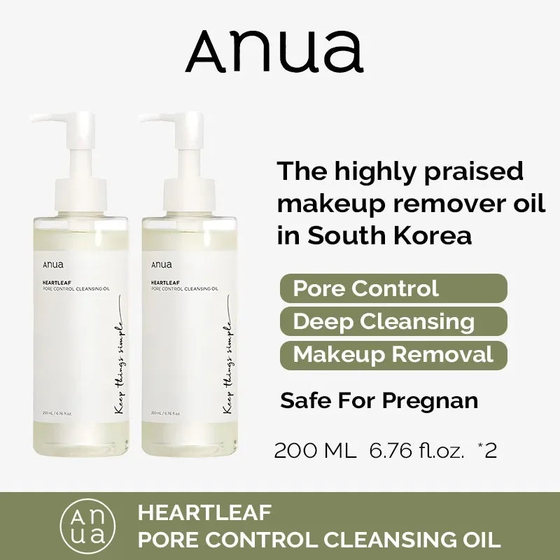 Anua Heartleaf Pore Control Cleansing Oil Deep Clean Make Up Remover And Blackheads Removal 200ML anua skin care product