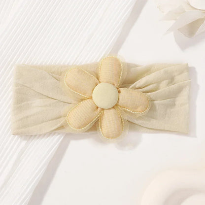 1Pc Baby Nylon Headscarf Astique Suitable Newborn Girl Flower Handmade Headband Elastic Hairband Turban Toddler Hair Accessories