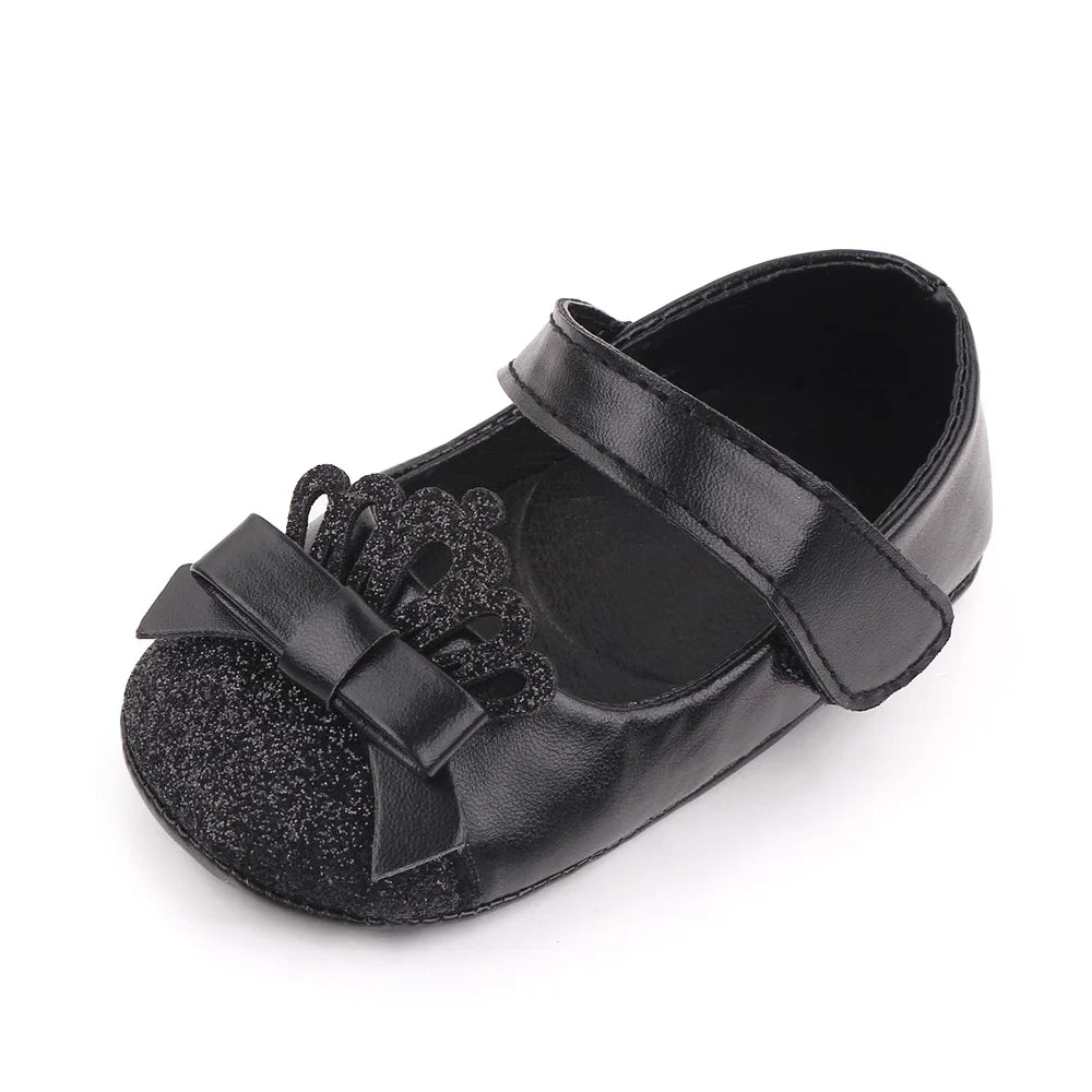 Baby Girl Shoes Cute Crown Soft PU Mary Jane Shoes Anti-slip Sole Spring Summer Sandal for 0-6-12m