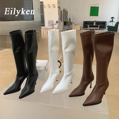 Sexy Pointed Toe High Heels Women Knee-High Boots 2025