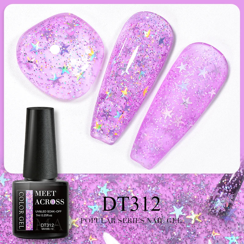 MEET ACROSS 7ml Brown Series Gel Nail Polish Autumn Coffee Color Nail Art Gel Nail Supplies Semi-Permanent Varnish Manicure