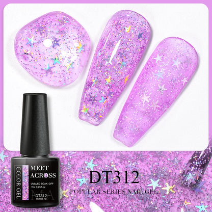 MEET ACROSS 7ml Brown Series Gel Nail Polish Autumn Coffee Color Nail Art Gel Nail Supplies Semi-Permanent Varnish Manicure