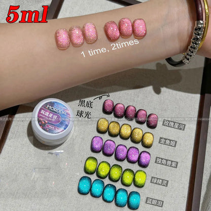 6ml Jelly Nude/Pink/Blue Cat Eye Magnetic Nail Gel Polish Glitter Silk Mirror Cat Eye's Gel Varnish Soak Off UV Gel Nail Polish
