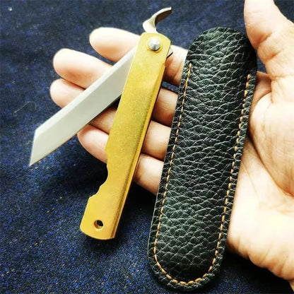 Damascus textured knife, EDC convenient pocket folding knife, outdoor camping self-defense survival knife