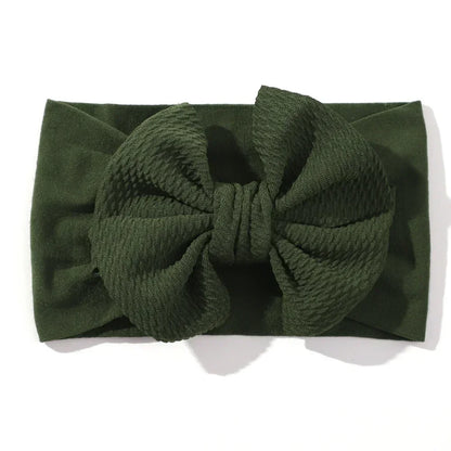 1Pcs Baby Elastic Headband Lovely Big Bows Wide Head Band Soft Newborns Solid Color Headscarf Hairband Babe Hair Accessories