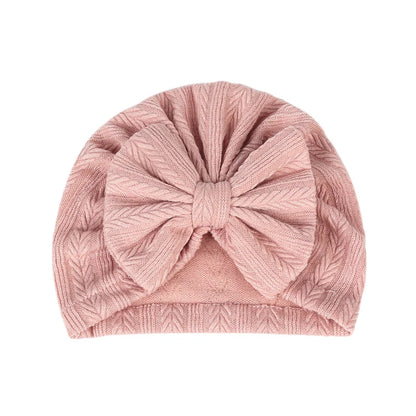 Toddlers Infant Baby Boys Girls Turban Warm Hats  Soft Elastic Big Bow Knotted Headwrap Newborn Hospital Caps