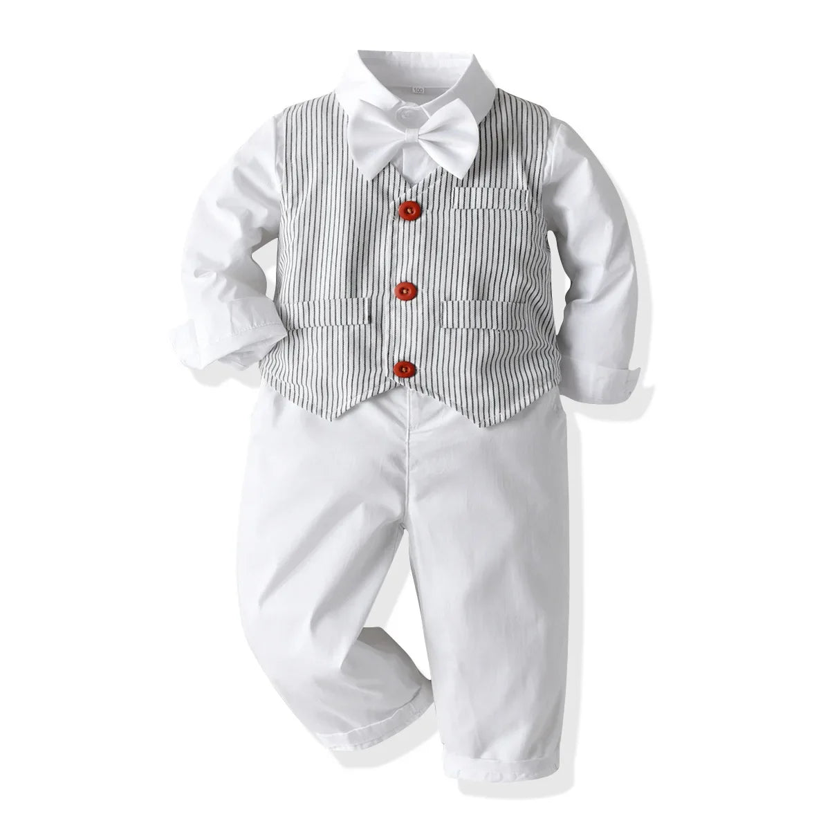 Boys Suits Clothes For Wedding Formal Party clothes Striped Baby Vest Shirt Pants Kids Boy Outerwear