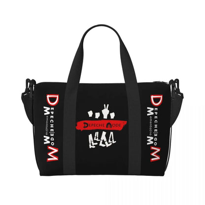 Custom Depeche Cool Mode Tote Bag Women Big Capacity DM Gym Beach Travel Bags