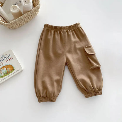 MILANCEL New Autumn Kids Trousers 0-5T Boys Solid Color Casual Harem Pants Children Baby Simplicity Cargo Pants