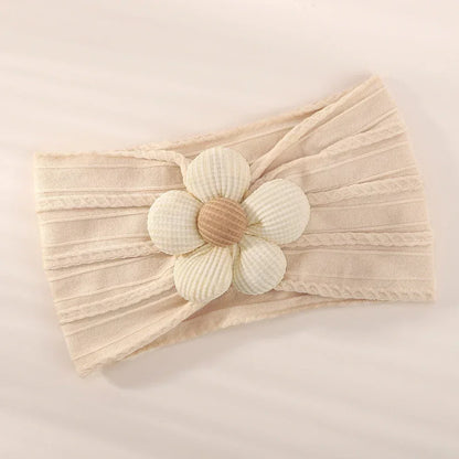 1Pc Soft Nylon Headscarf Astique Suitable for Newborn Baby Girl Flower Headband Elastic Hairband Turban Toddler Hair Accessories