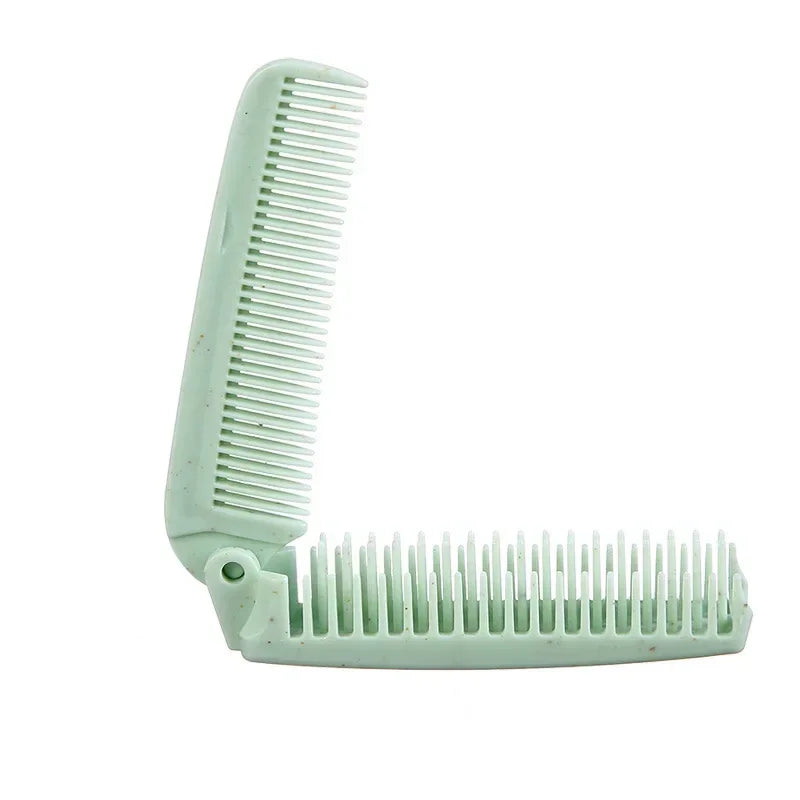 1pcs Portable Folding Comb Hair Brush Anti-static Travel Hair Brush Wheat Straw Folding Hairdressing Styling Beauty Tool
