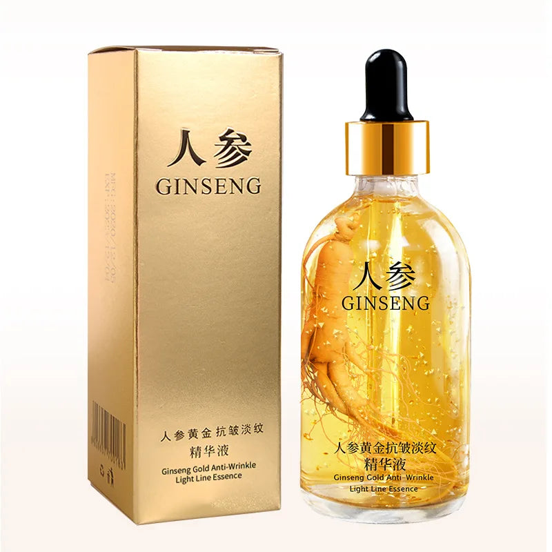 100ml Ginseng Essence Anti Aging Wrinkle Face Serum,Hyaluronic Acid Nicotinamide Facial Skin Lifting Firming Collagen Care Cream