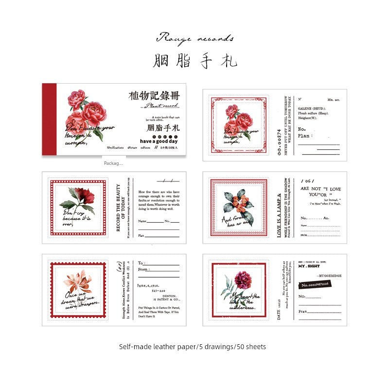 Plant Tearable Decoration Retro Artsy Record Book