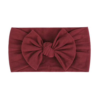 1Pc Simple Solid Color Broadside Bowknot Headband for Baby Girl Elastic Hair Band Basic Turban Headwear Infant Hair Accessories