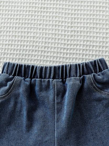 Set Summer Boys Short sleeved Children's White T-shirt New Loose Top Clothes Baby Clothes Casual Shorts Children's Clothing