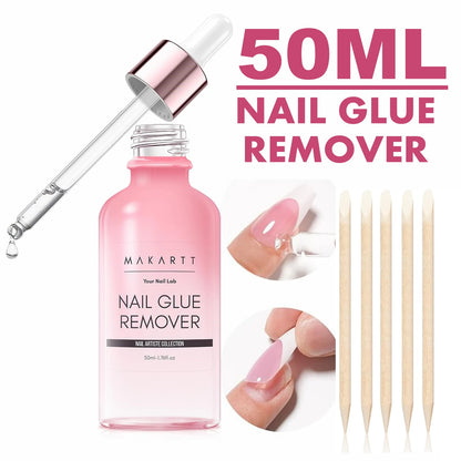 Makartt Solid Nail Glue for Press on Nails, Nail Glue Remover for UV Nail Glue