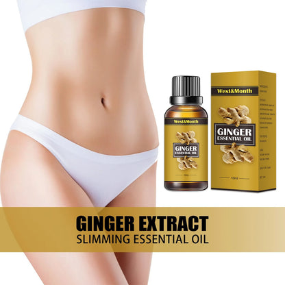 Natural Ginger Oil Lymphatic Drainage Therapy Full Body S-limming Thin Leg Remove Cellulite Sculpting Weight Loss Massage Oil