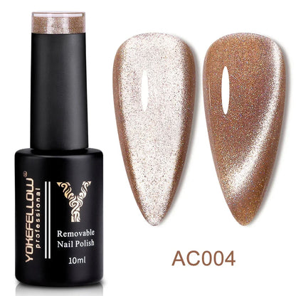 YOKEFELLOW 2025 New Dreamland Cat Eye Gel Nail Polish 10ml Dual Gloss Dreamland Color Soak Off Cat Magnetic UV Gel Varnish DIY