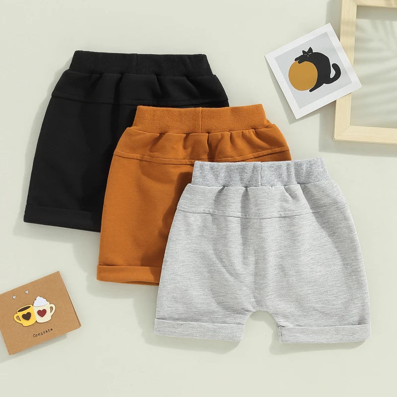 Kids Toddler 3 Pack Shorts Set Casual Solid Loose Drawstring Shorts