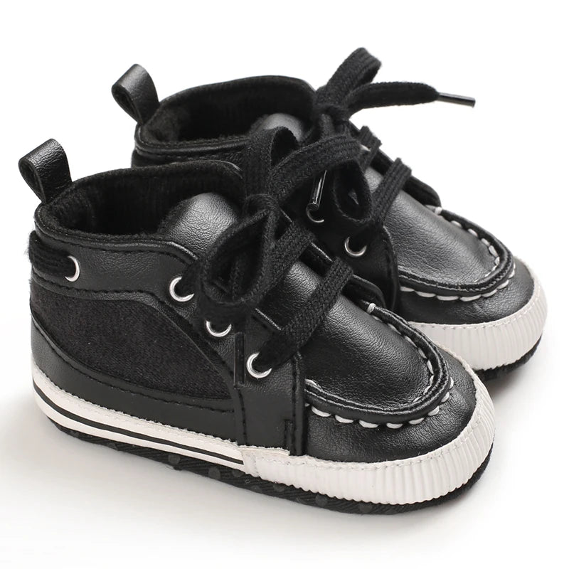 Black Fashion Casual Shoes Newborn Boys And Girls Non Slip First Walkers