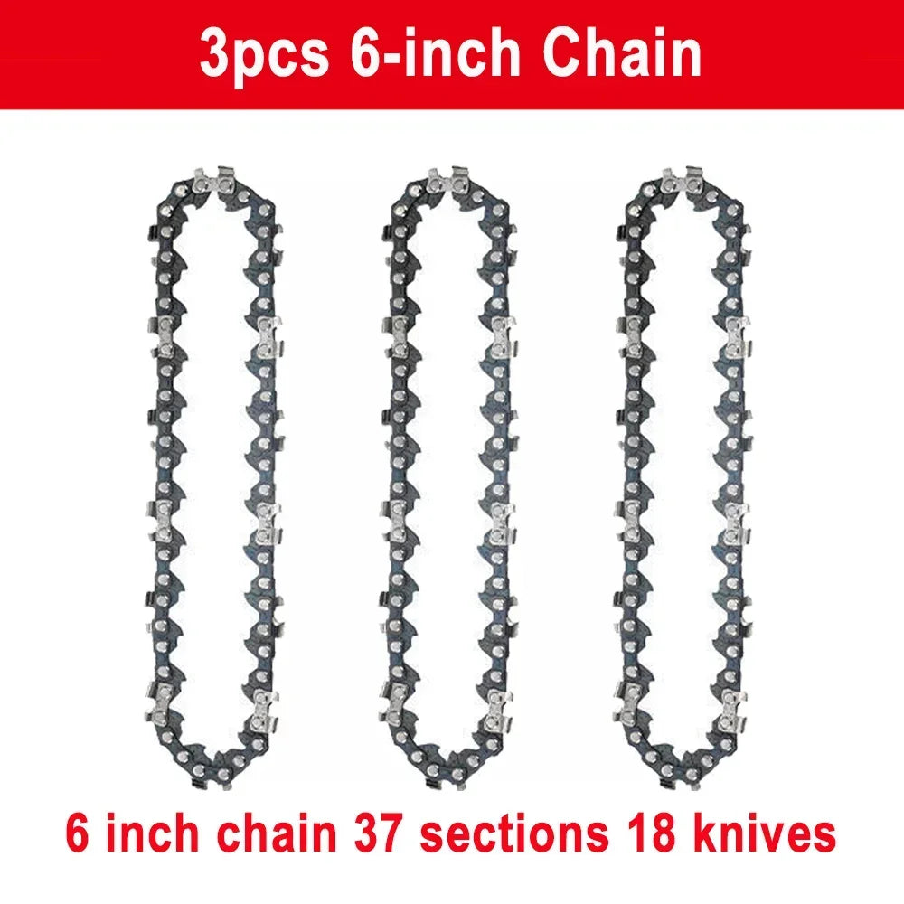 4  6 8 Inch Mini Steel Chainsaw Chains 1/4 Electric Chainsaws Accessory Chains Replacement Mini Electric Chainsaw Chain Saw