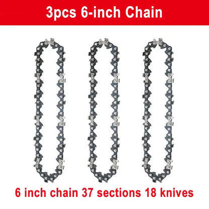 4  6 8 Inch Mini Steel Chainsaw Chains 1/4 Electric Chainsaws Accessory Chains Replacement Mini Electric Chainsaw Chain Saw