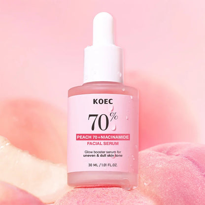 Korean Peach 70% Niacinamide Facial Serum,Face Brightening Hydrating Moisturizing Lotion,Skin Care Essence Fade Dullness Melasma