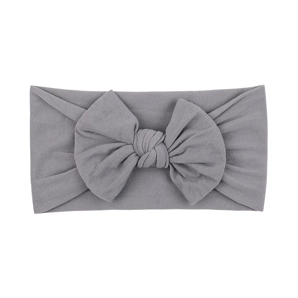 1Pc Simple Solid Color Broadside Bowknot Headband for Baby Girl Elastic Hair Band Basic Turban Headwear Infant Hair Accessories