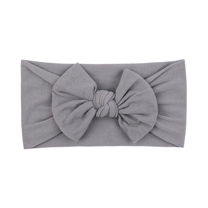 1Pc Simple Solid Color Broadside Bowknot Headband for Baby Girl Elastic Hair Band Basic Turban Headwear Infant Hair Accessories