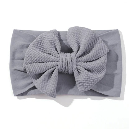1Pcs Baby Elastic Headband Lovely Big Bows Wide Head Band Soft Newborns Solid Color Headscarf Hairband Babe Hair Accessories