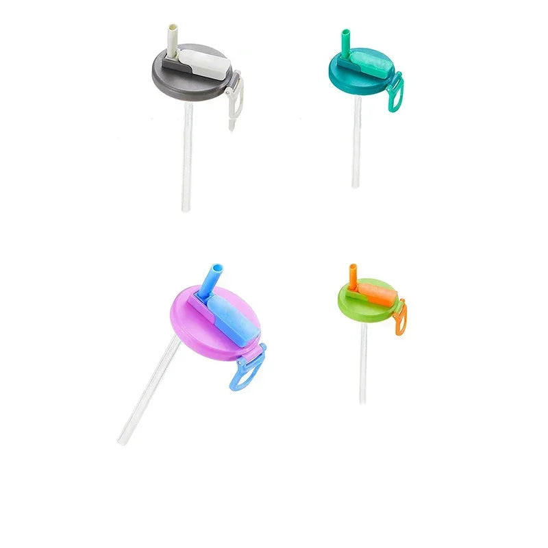 Soda Lid Covers With Straws 1/4pcs Beverage Can Protector Silicone Can Covers Beer Bottle Cap Tin Can Cup Soda Leak-Proof Caps