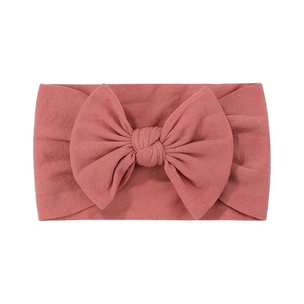 1Pc Simple Solid Color Broadside Bowknot Headband for Baby Girl Elastic Hair Band Basic Turban Headwear Infant Hair Accessories