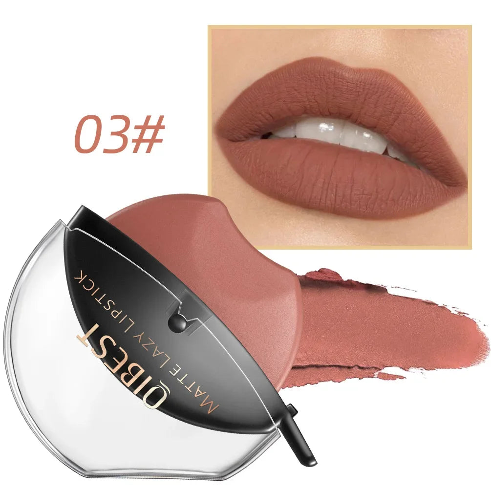 Lip-shaped Lipstick Makeup Lazy Lipstick Velvet Matte Moisturizing Lip Gloss Waterproof Non-stick Cup Long Lasting Makeup