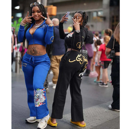 Hoodie Tops Jackets 2 Piece Pant Set Sexy Outfits Women Winter Fall Designer Clothes Bodycon Elegant 2 Piece Pant Sets