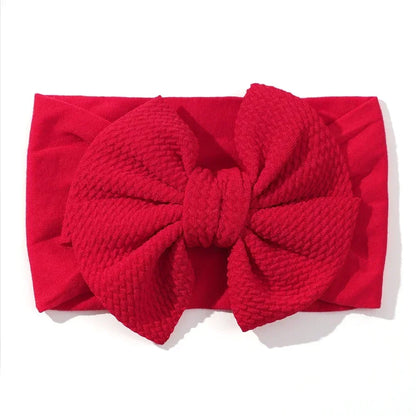 1Pcs Baby Elastic Headband Lovely Big Bows Wide Head Band Soft Newborns Solid Color Headscarf Hairband Babe Hair Accessories