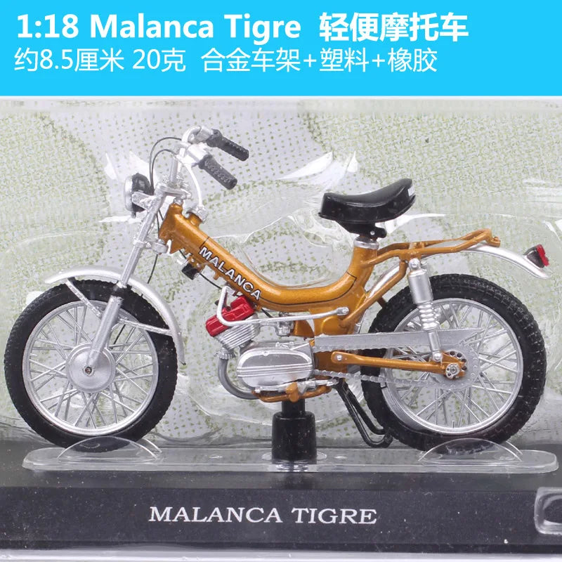1/18 Scale Testi Militar Beta Boy Benelli Motorella Montesa Velosolex 2200 Malaguti Negrini Harvard Moped Model Bike Scooter Toy