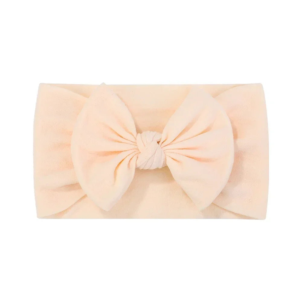 1Pc Simple Solid Color Broadside Bowknot Headband for Baby Girl Elastic Hair Band Basic Turban Headwear Infant Hair Accessories