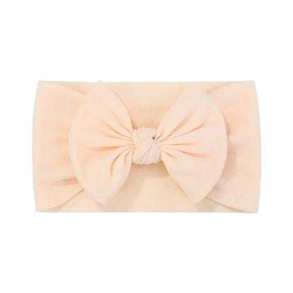1Pc Simple Solid Color Broadside Bowknot Headband for Baby Girl Elastic Hair Band Basic Turban Headwear Infant Hair Accessories