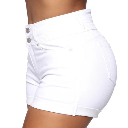 New High Waist Denim Shorts For Women Sexy Slim Fit Stretch Jeans