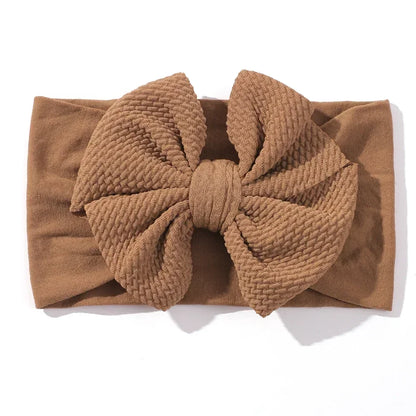 1Pcs Baby Elastic Headband Lovely Big Bows Wide Head Band Soft Newborns Solid Color Headscarf Hairband Babe Hair Accessories