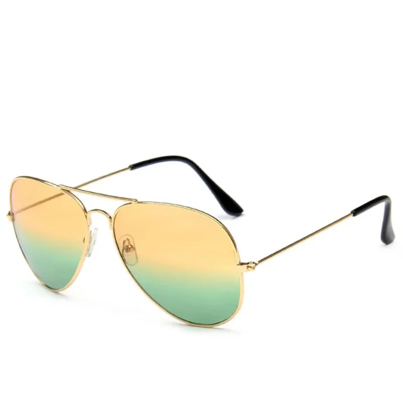 LeonLion Double Colors Gradient Sunglasses Women Alloy Mirror Glasses Lady Retro Metal Glasses Lunette De Soleil Femme