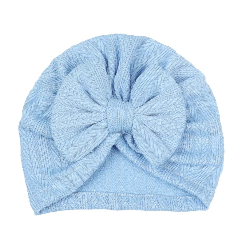 Toddlers Infant Baby Boys Girls Turban Warm Hats  Soft Elastic Big Bow Knotted Headwrap Newborn Hospital Caps