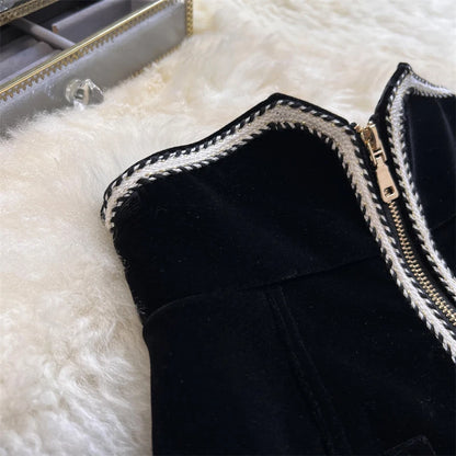 Autumn Winter Fashion Women High Waist Velvet Shorts