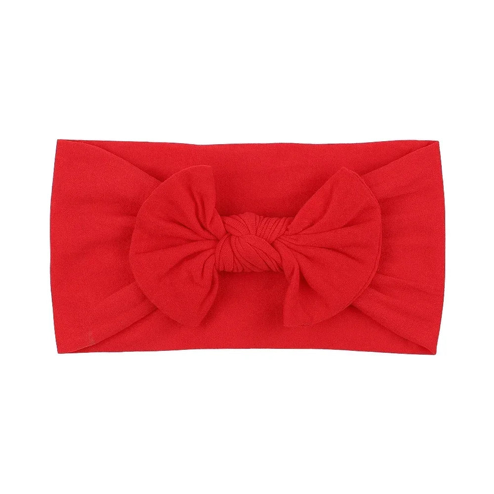 1Pc Simple Solid Color Broadside Bowknot Headband for Baby Girl Elastic Hair Band Basic Turban Headwear Infant Hair Accessories